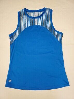 Tail Activewear M Blue Stripe Tennis Golf Tank Top Racerback Athletic Sleeveless
